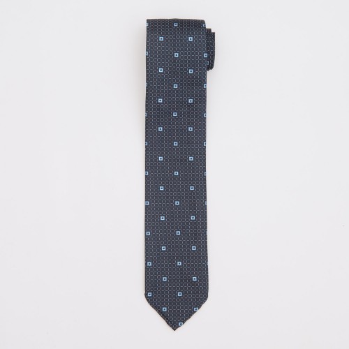 Silk Jacquard Tie With Blue...