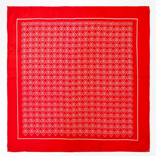 Hand print silk mini...
