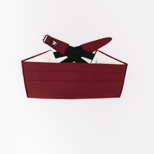 Burgundy silk satin cummerbund