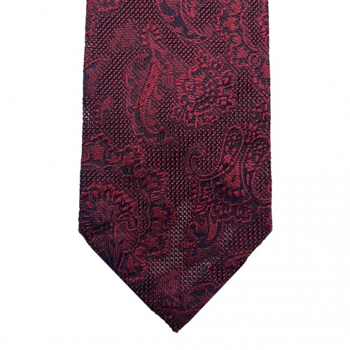 Red Paisley Design Silk Tie
